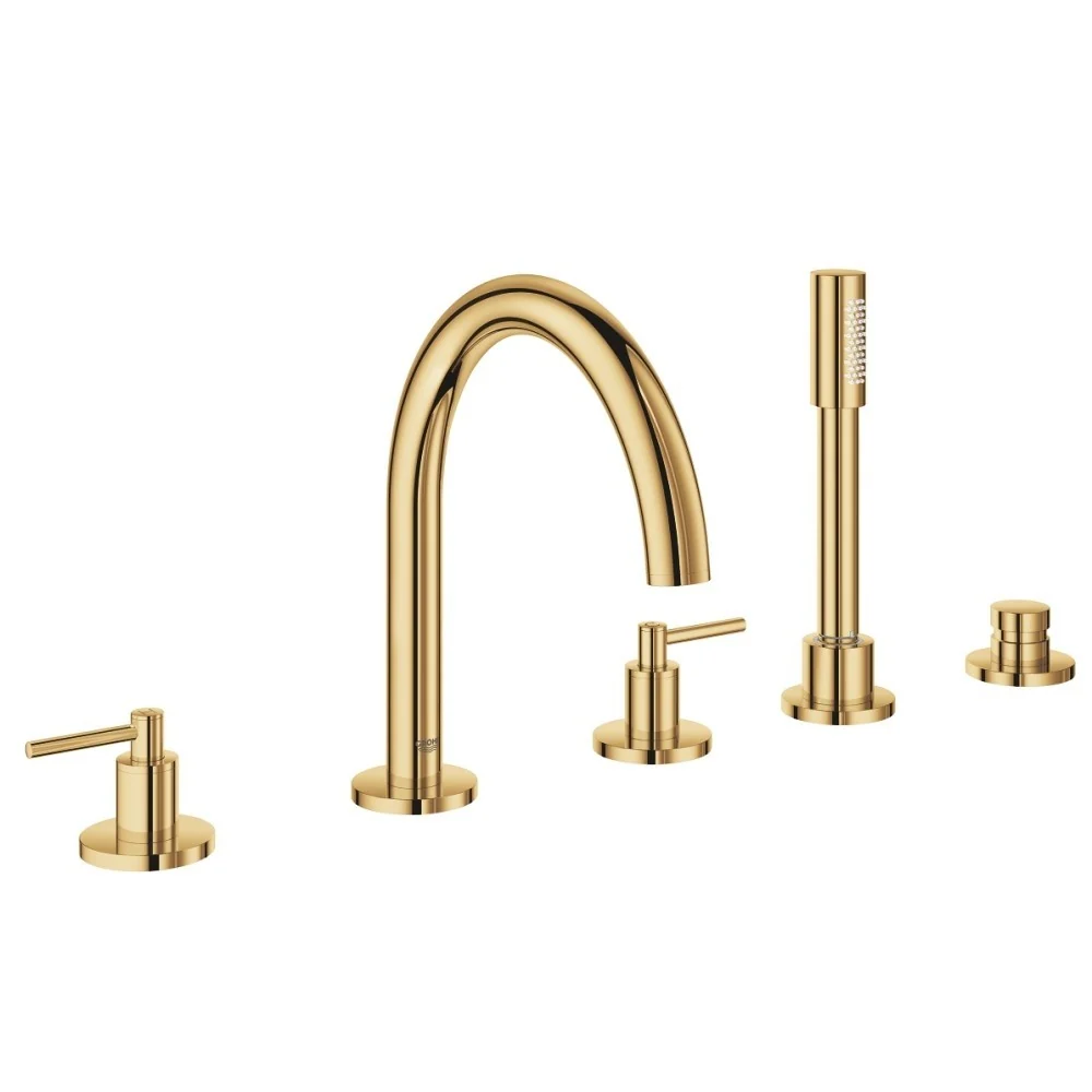 Grohe Atrio Baterie cada dus cu set dus, manere levier, auriu (cool sunrise)