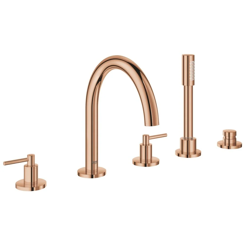 Grohe Atrio Baterie cada dus cu set dus, manere levier, cupru (warm sunset)