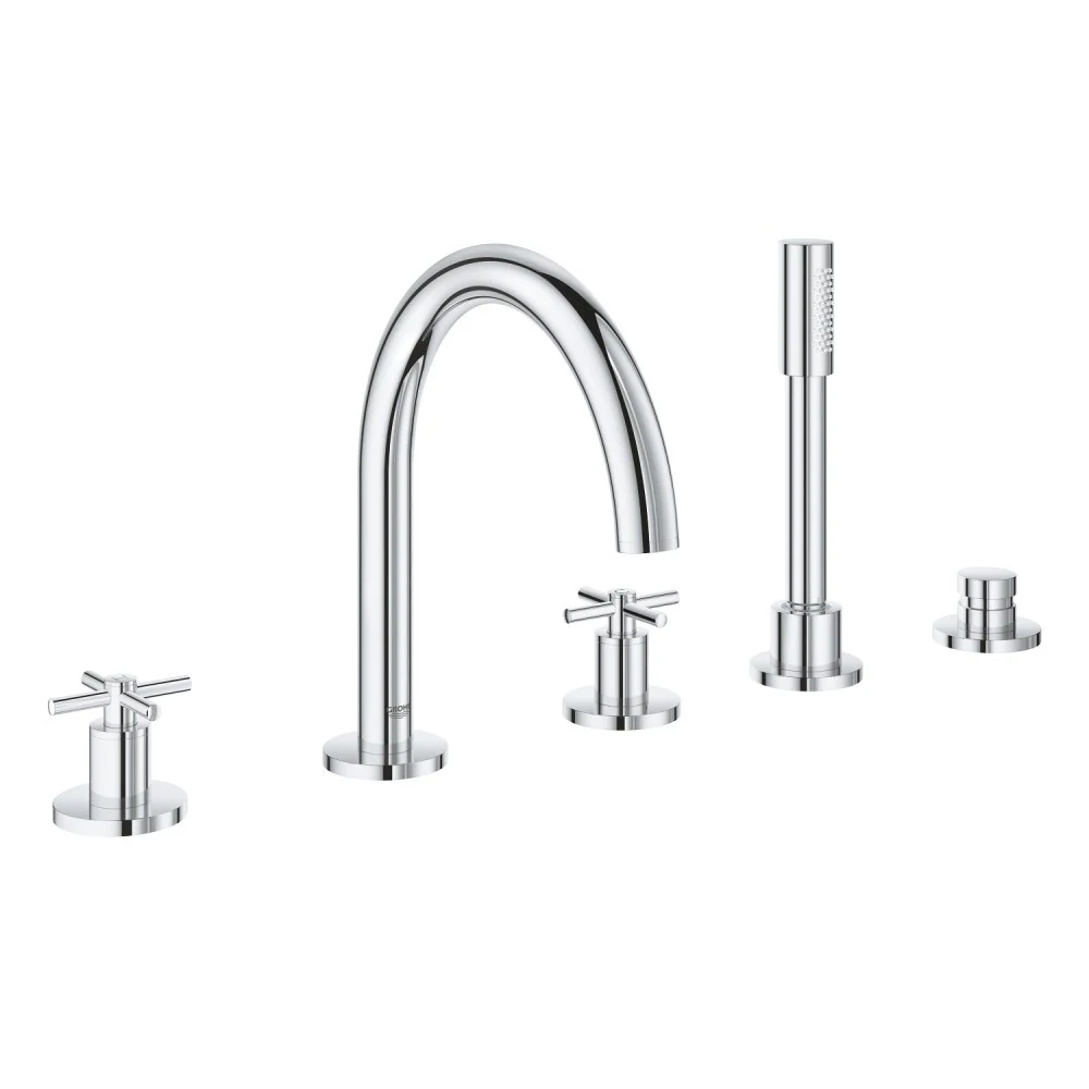 Grohe Atrio Baterie cada dus cu set dus, manere cruce, crom