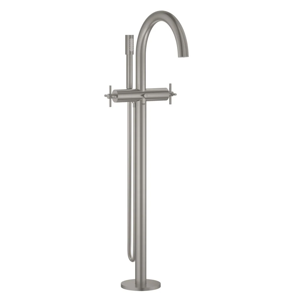 Grohe Atrio Baterie cada freestanding dubla comanda, aspect inox (supersteel)