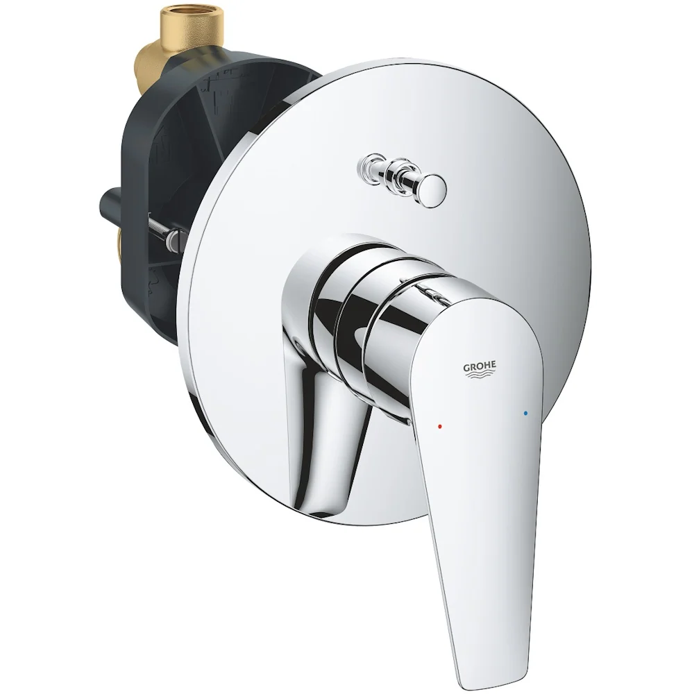 Grohe BauEdge Baterie cada dus monocomanda incastrata, set complet