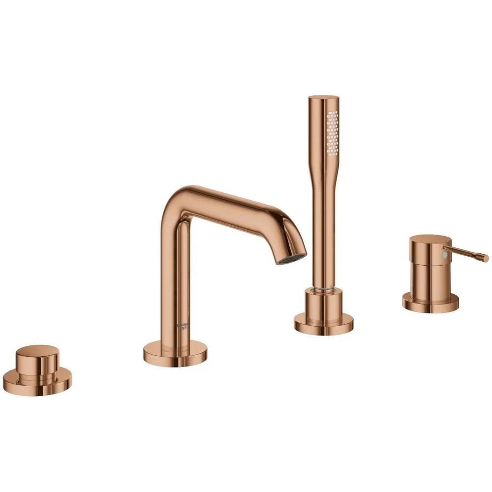 Grohe Essence Baterie cada dus monocomanda cu set dus, montaj pe cada, cupru (warm sunset)