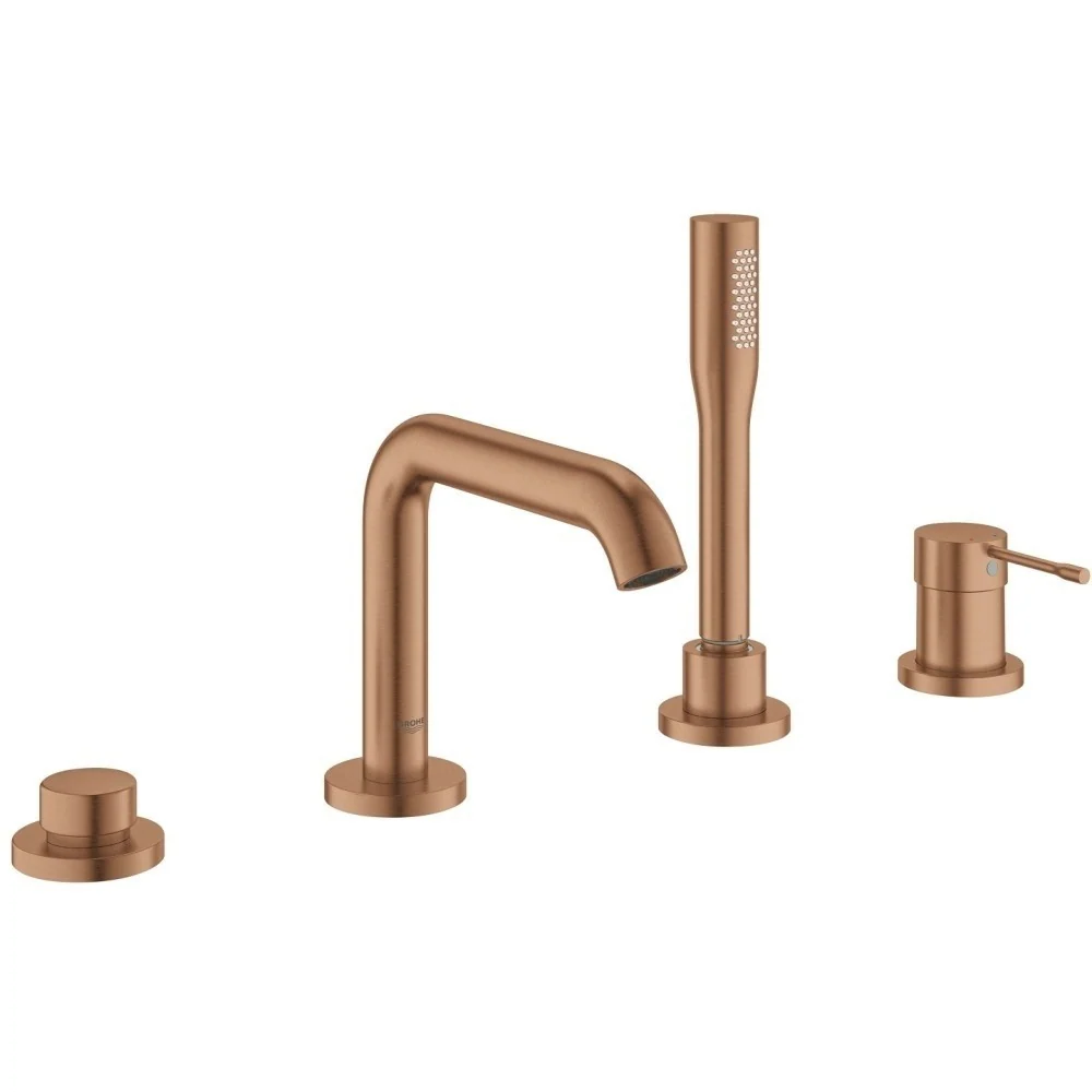 Grohe Essence Baterie cada dus monocomanda cu set dus, montaj pe cada, cupru mat (brushed warm sunset)