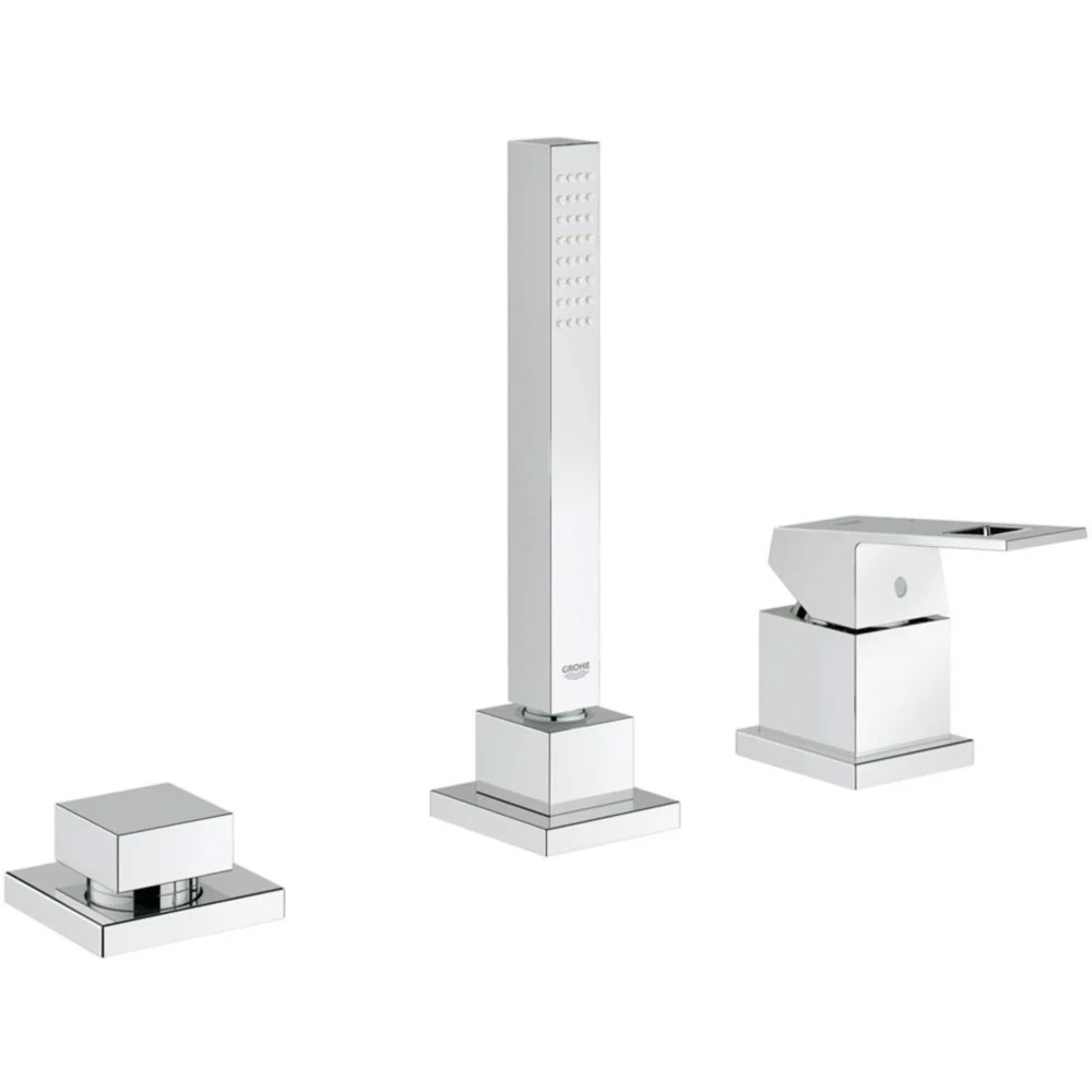 Grohe Eurocube Baterie cada dus cu 3 gauri, montaj pe cada