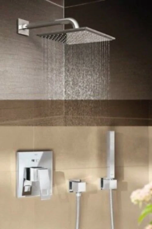 Grohe Eurocube Baterie cada dus incastrata, 3 iesiri, crom