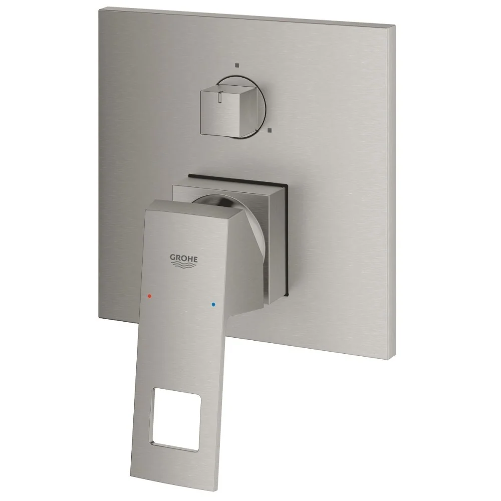 Grohe Eurocube Baterie cada dus incastrata, 3 iesiri, aspect inox (supersteel)