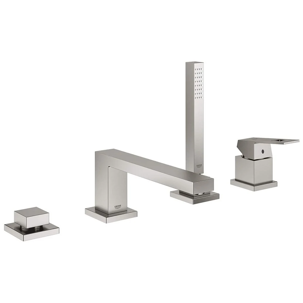 Grohe Eurocube Baterie cada dus monocomanda cu set dus, montaj pe cada, aspect inox (supersteel)