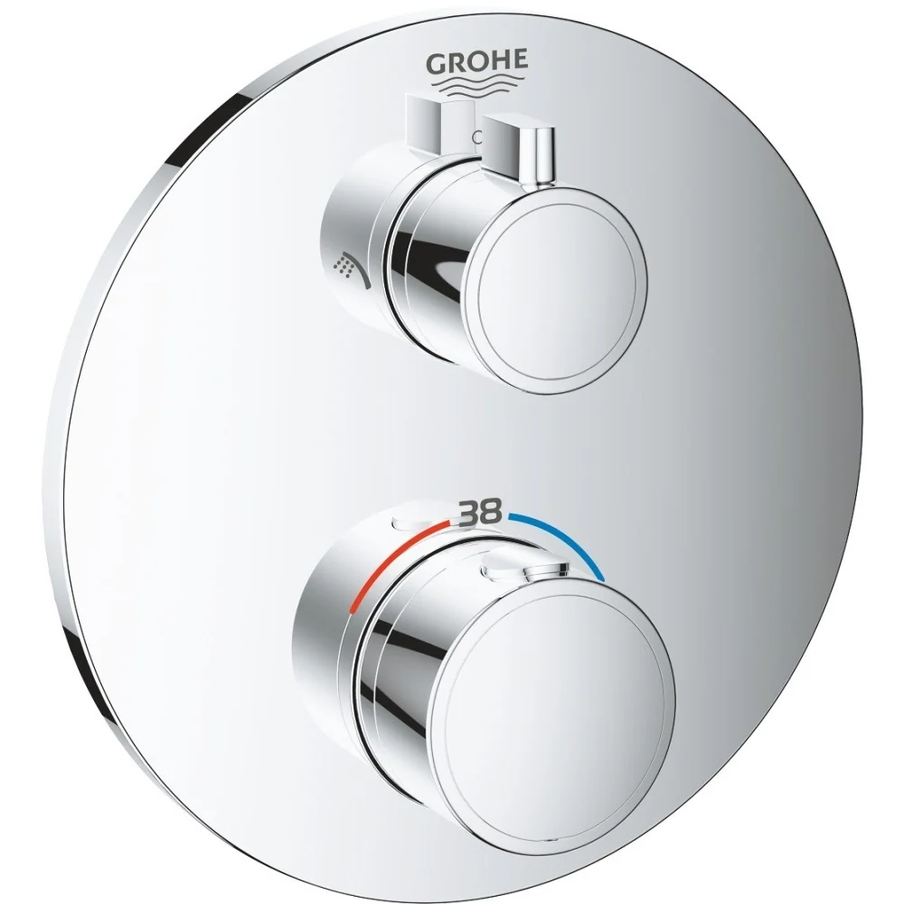 Grohe Grohtherm Baterie cada dus cu termostat si 2 iesiri, rotunda, crom