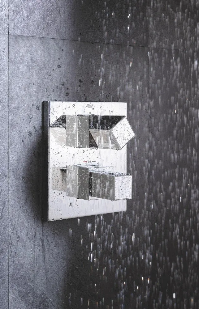 Grohe Grohtherm Cube Baterie cada dus cu termostat incastrata, 2 iesiri, crom