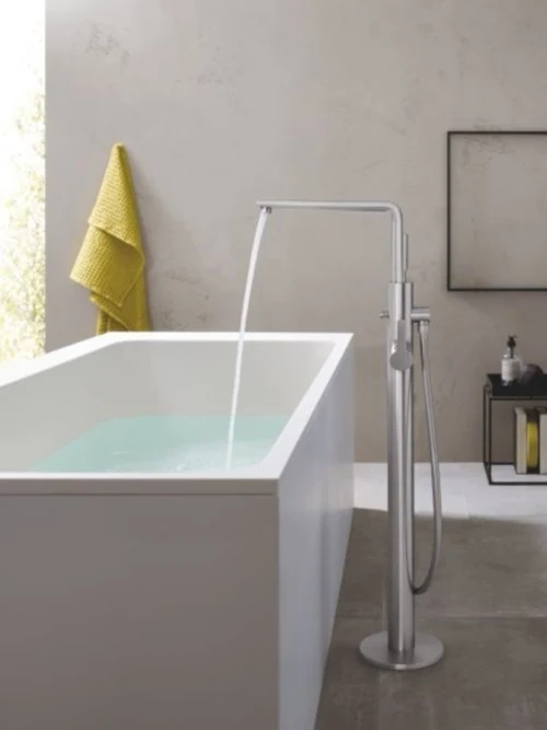 Grohe Lineare Baterie cada freestanding, aspect inox (supersteel)