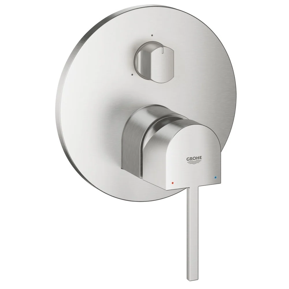 Grohe Plus Baterie cada dus incastrata, 3 iesiri, aspect inox (supersteel)