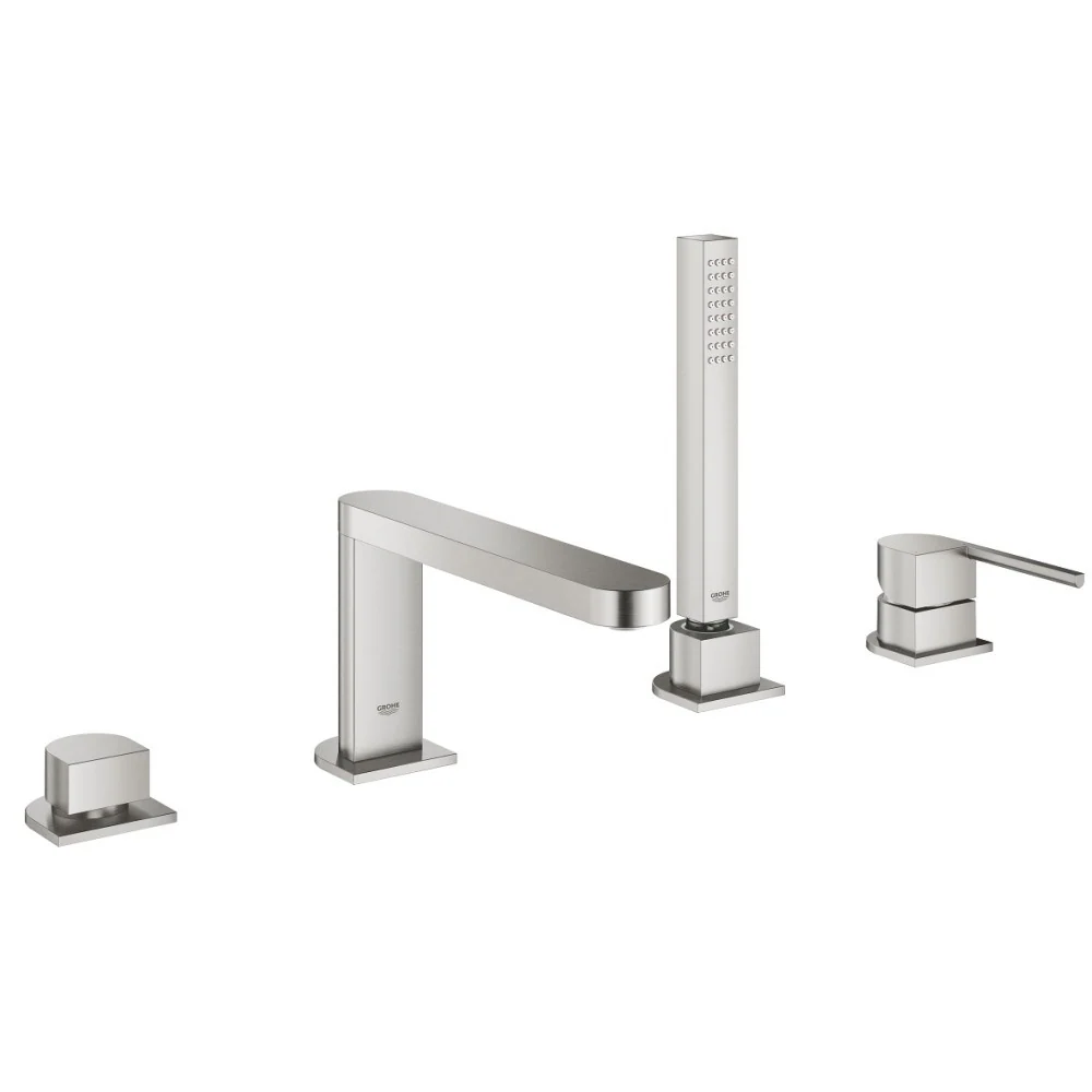 Grohe Plus Baterie cada dus monocomanda cu set dus, montaj pe cada, aspect inox (supersteel)