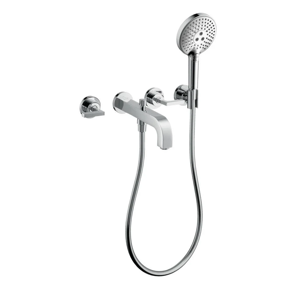 Hansgrohe Axor Citterio Baterie cada dus cu 3 gauri, montaj pe perete, manere drepte