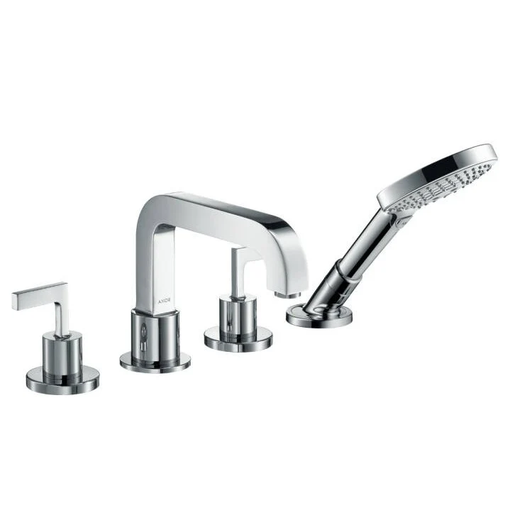 Hansgrohe Axor Citterio Baterie cada dus cu 4 gauri, montaj pe cada, manere drepte