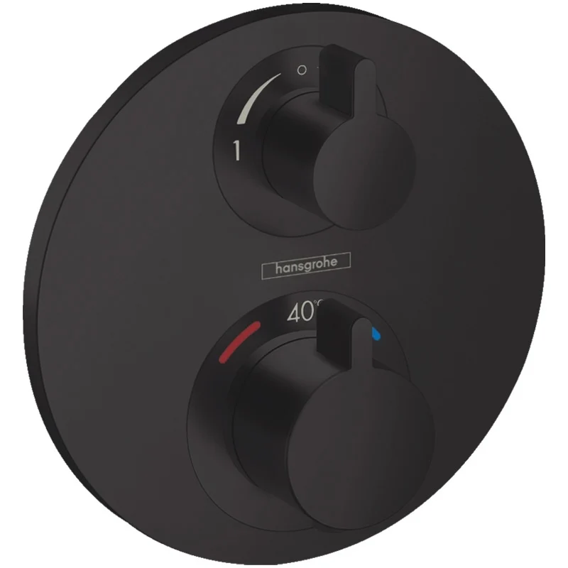 Hansgrohe Ecostat S Baterie cada dus cu termostat, incastrata negru mat