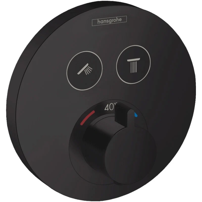 Hansgrohe ShowerSelect S Baterie cada dus cu termostat, incastrata negru mat