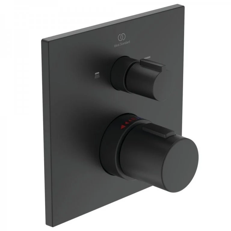 Ideal Standard CeraTherm C100 Baterie cada dus cu termostat, incastrata, negru mat (silk black)