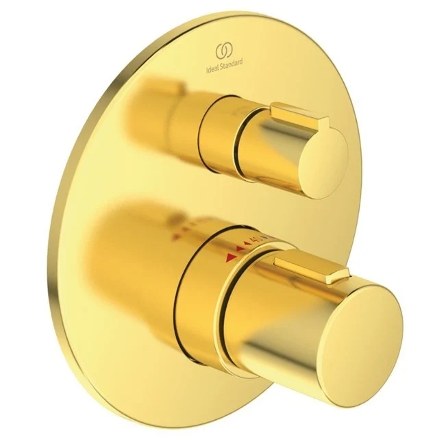 Ideal Standard CeraTherm T100 Baterie cada dus cu termostat, incastrata, auriu mat (brushed gold PVD)