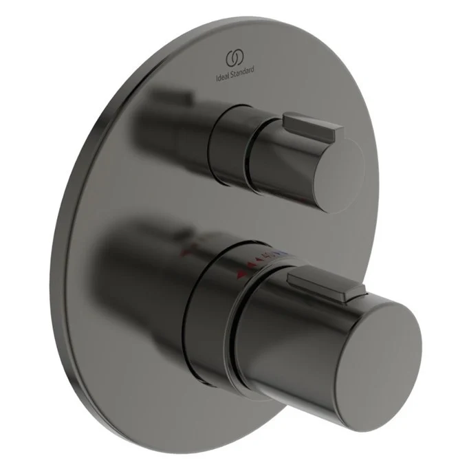 Ideal Standard CeraTherm T100 Baterie cada dus cu termostat, incastrata, gri inchis (magnetic grey PVD)