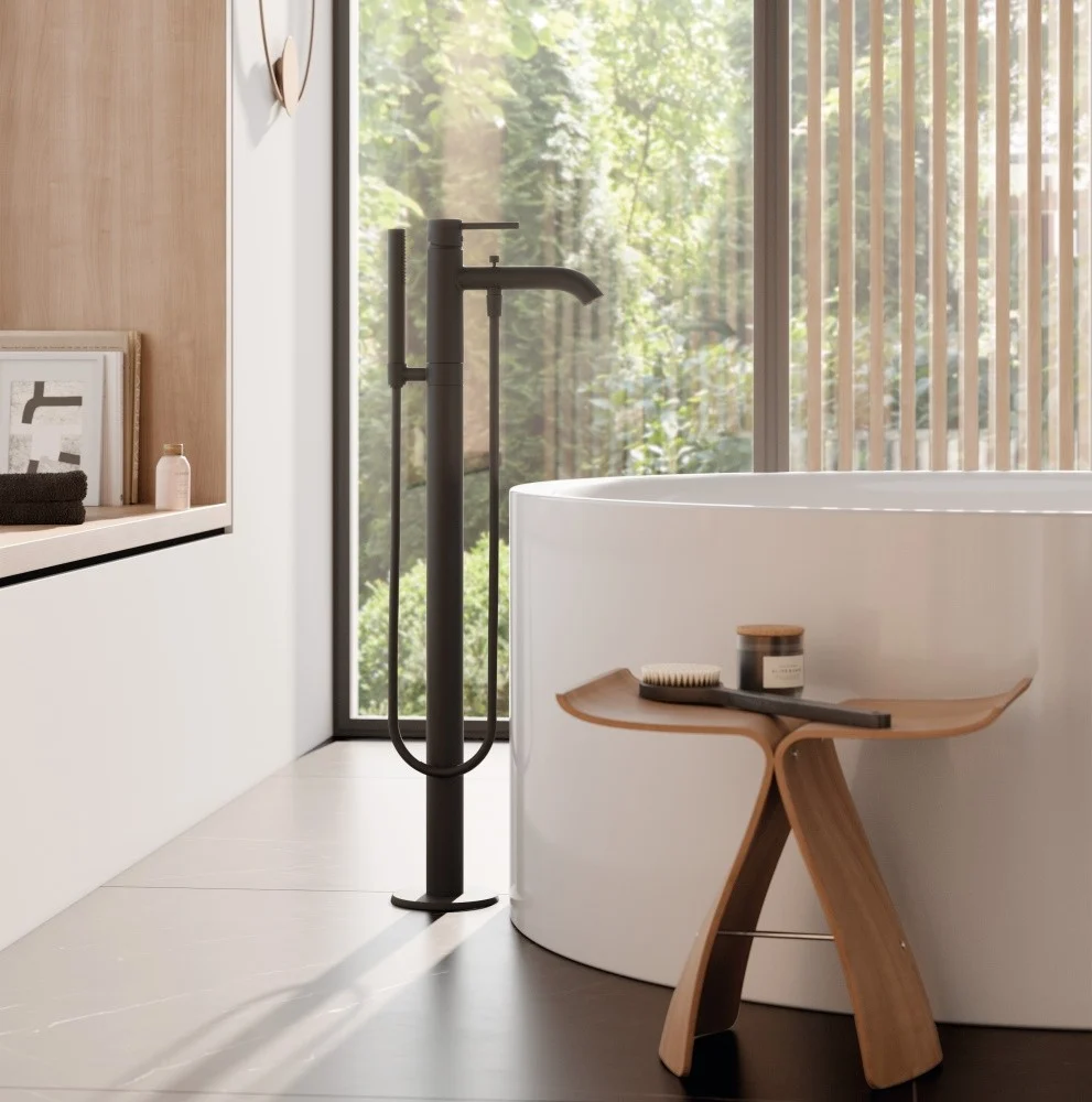 Kludi Bozz Baterie cada freestanding, negru mat