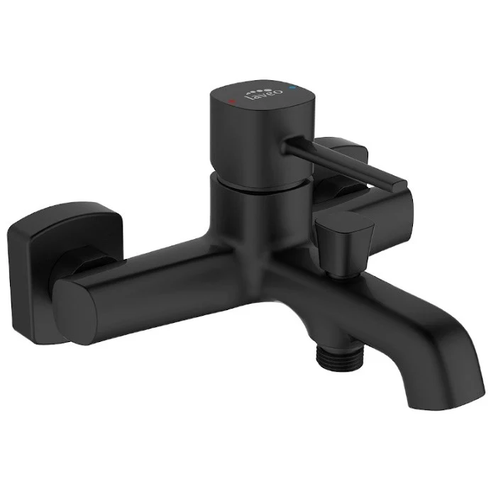 Laveo Pola Baterie cada dus monocomanda, negru mat