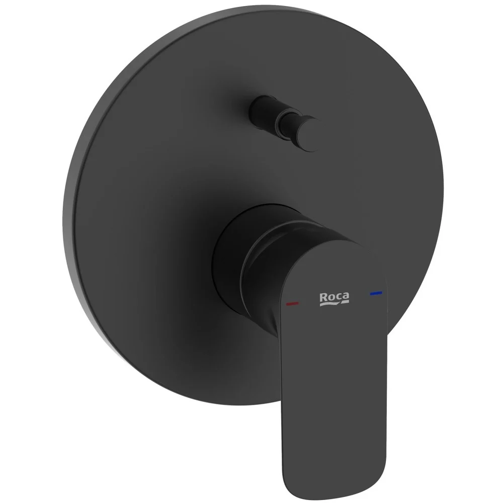 Roca Cala Baterie cada dus monocomanda, incastrata, negru mat