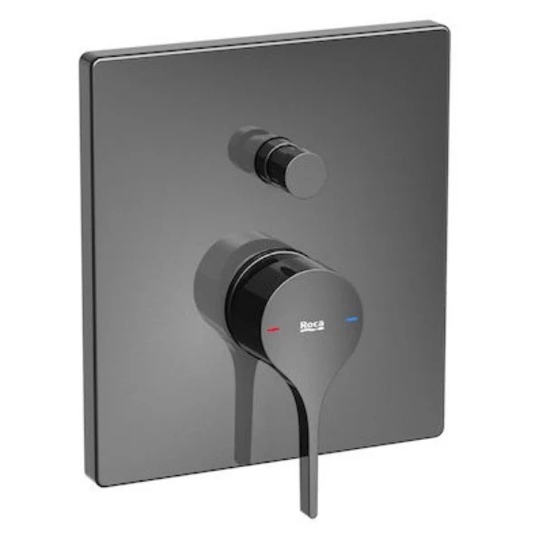 Roca Insignia Baterie cada dus monocomanda, negru lucios (titanium black)