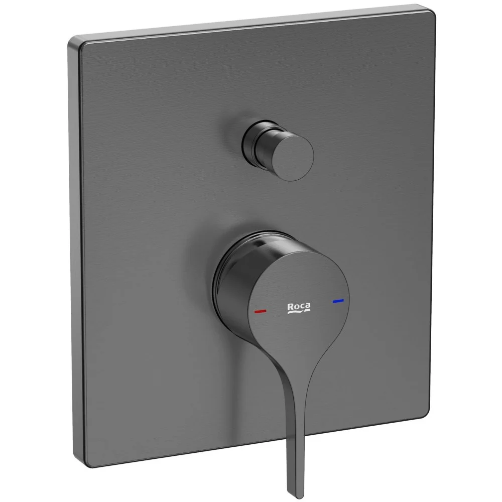 Roca Insignia Baterie cada dus monocomanda, negru mat (brushed titanium black)
