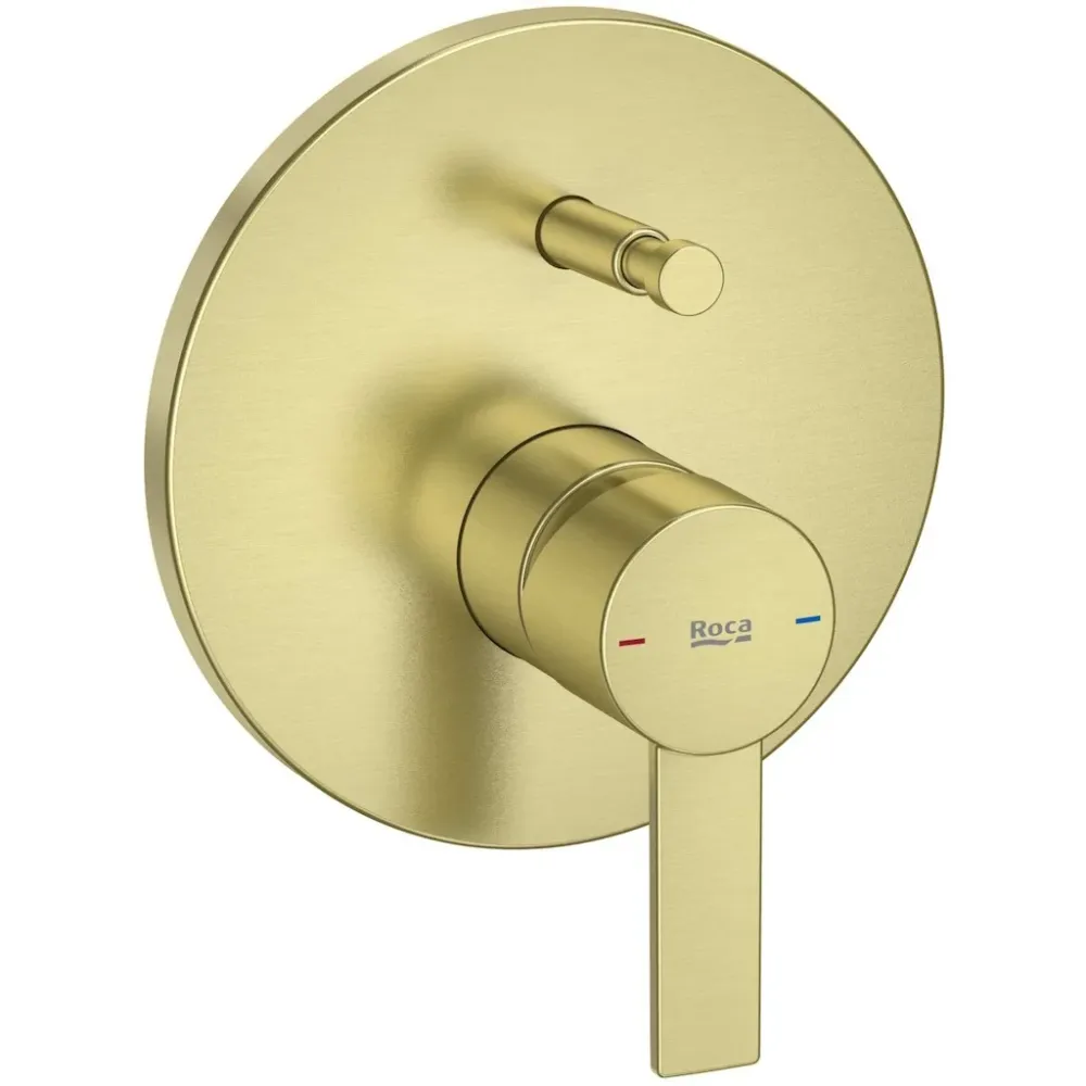 Roca Targa Baterie cada dus monocomanda incastrata, auriu mat (brushed brass)