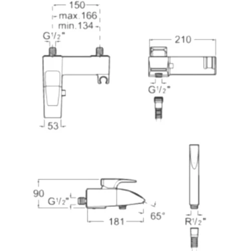 Roca Thesis Baterie cada dus, set complet