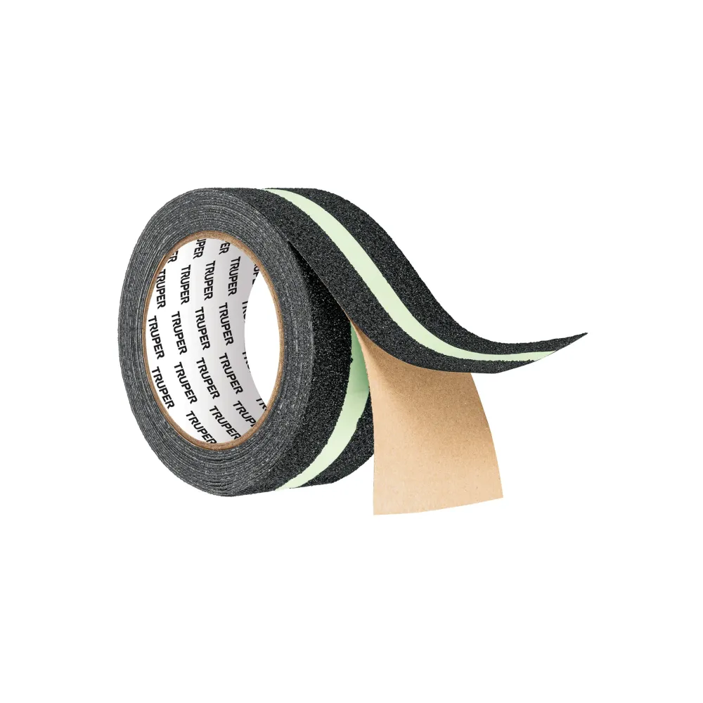 Banda adeziva antiderapanta fosforescenta Truper, rola de 5 m x 50 mm