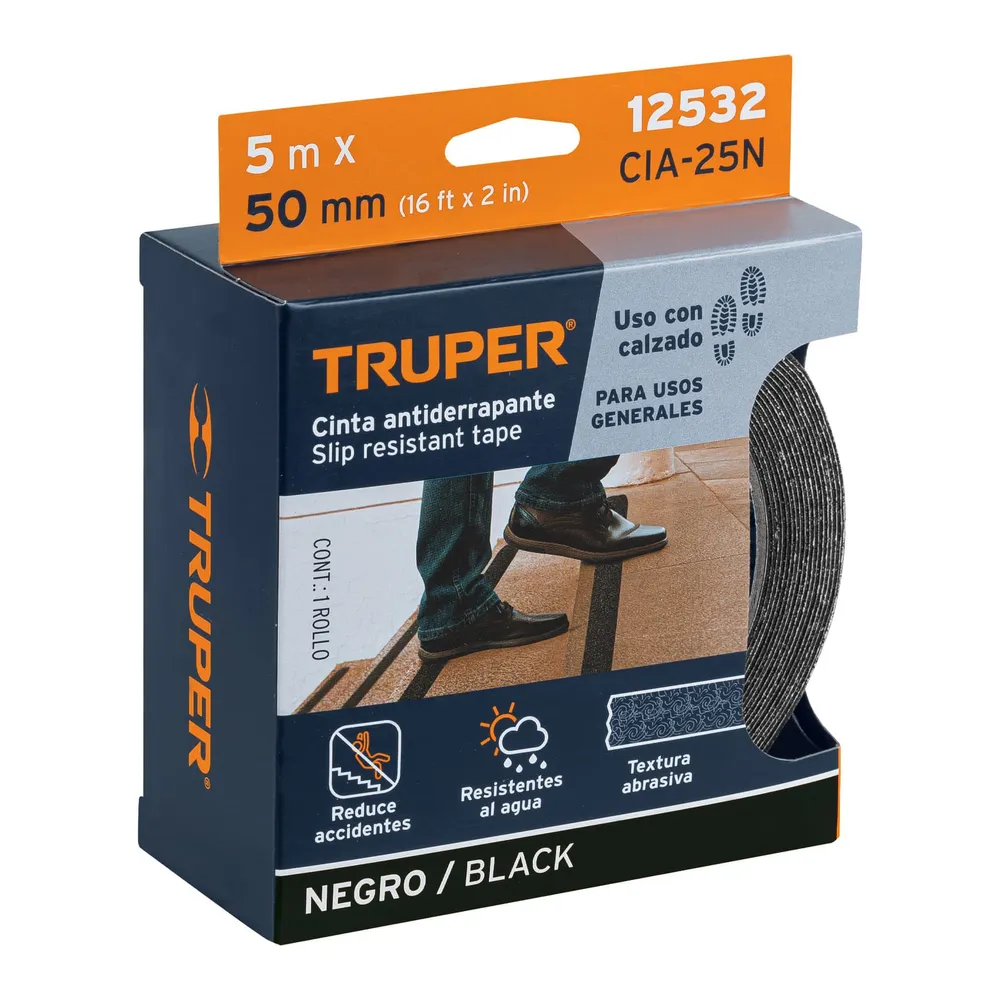 Banda adeziva antiderapanta pentru scari, rola de 5 m x 50 mm, Truper
