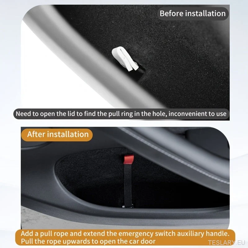 Tesla pentru Modelul Y/3 Ușă din spate Siguranț de urgență Siguranță de urgență - mâner roșu și accesorii interioare cu ma...