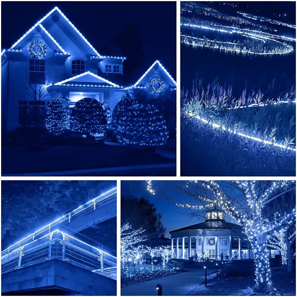 Instalatie Furtun 100m Alb Rece/Albastru , Miracle Light, 2400 LED-uri, Sectionabila, IP65