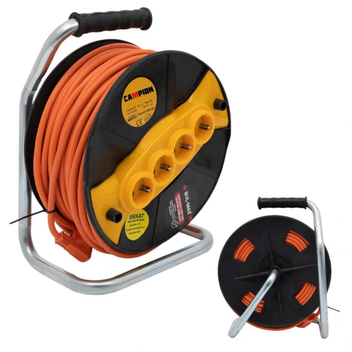 Prelungitor Profesional 50M - Tambur cu 4 Iesiri - Cablu 3x1,5mm