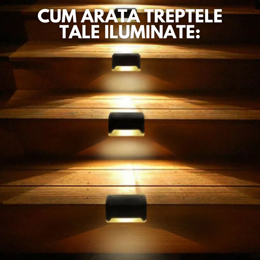 Set 4x Lumini Solare LED pentru Trepte, Scari