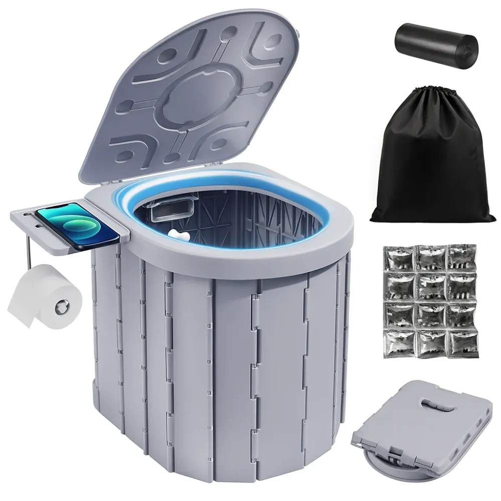Toaleta Portabila Pliabila din ABS, Capacitate 200 kg, Pentru Camping si Drumetii