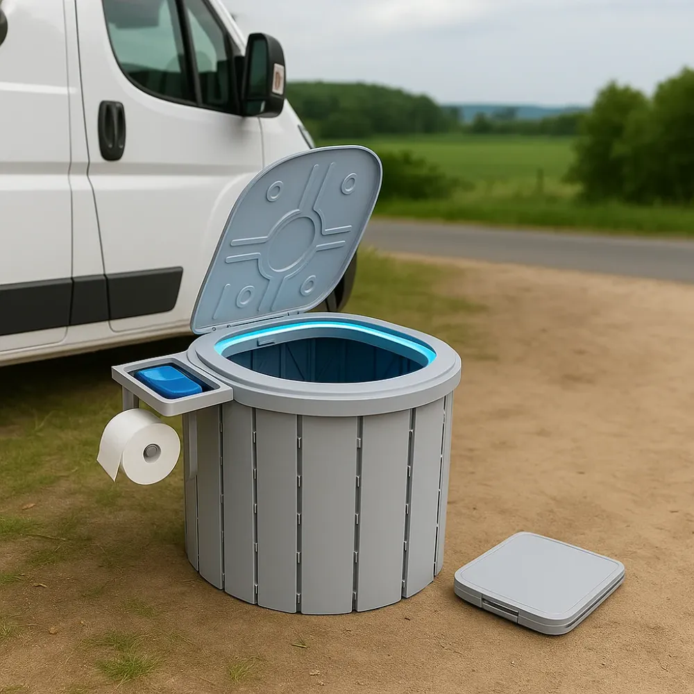 Toaleta Portabila Pliabila din ABS, Capacitate 200 kg, Pentru Camping si Drumetii