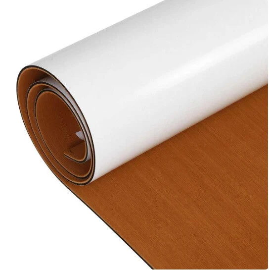 Placă de podea autoadezivă din EVA pentru bărci 2400x900x6 mm - Model de tec maro deschis, antiderapantă, rezistentă la apă