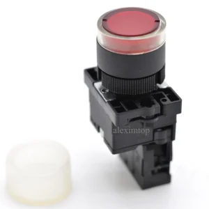 Buton Push cu Cauciuc 22mm Roșu EB2 – Comutator Durabil pentru Aplicații Electrice și Proiecte DIY