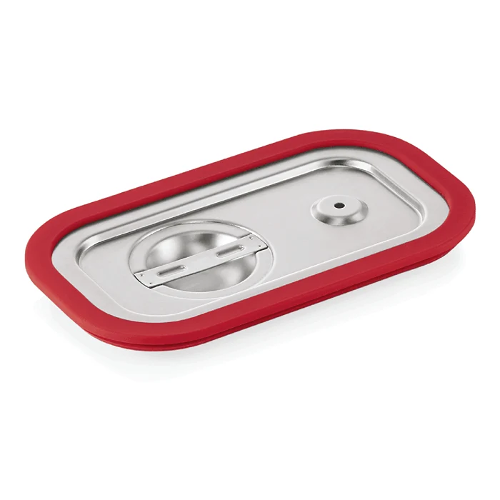 Capac inox cu margine silicon pentru tava GN 1/4