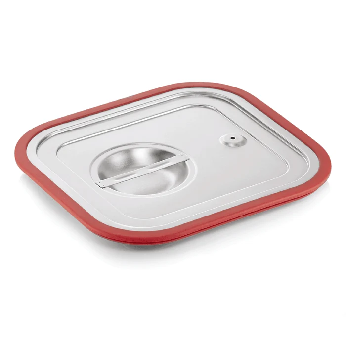 Capac inox cu margine silicon pentru tava GN 2/3