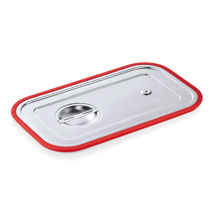 Capac inox cu margine silicon pentru tava GN 1/1