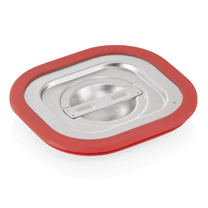 Capac inox cu margine silicon pentru tava GN 1/6