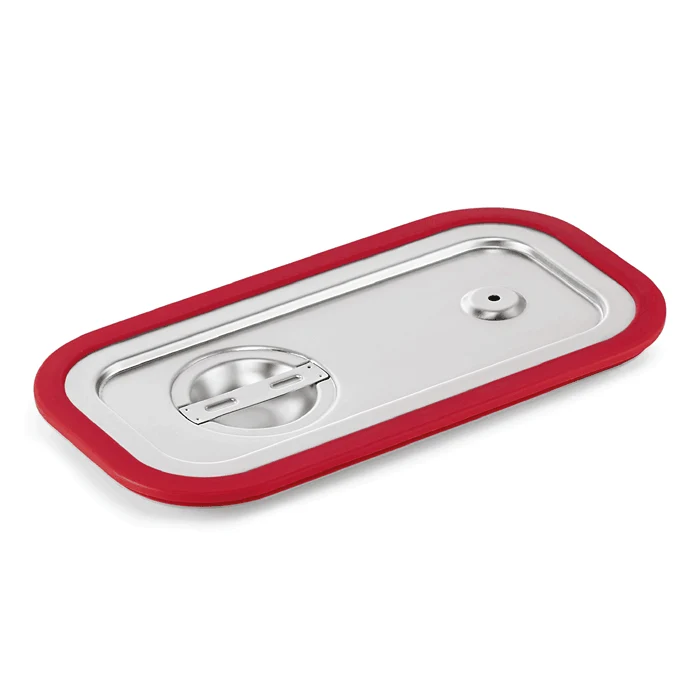 Capac inox cu margine silicon pentru tava GN 1/3