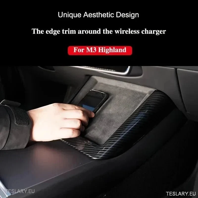 Tesla 3+ Highland y Juniper Charger Wireless Charger Transmit din fibră de carbon