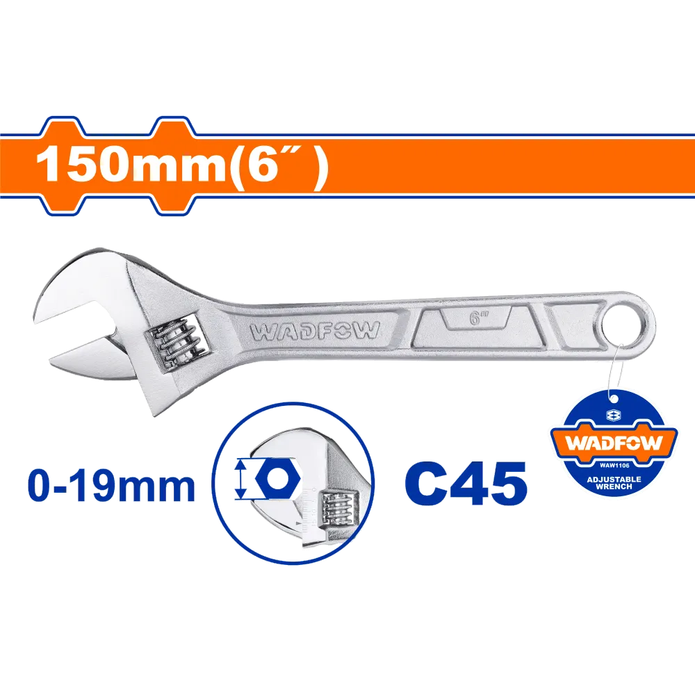 Cheie reglabila Wadfow, dimensiune 150mm/ 6", 0-19.2mm