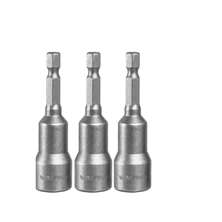 Set 3 adaptoare chei tubulare Wadfow, otel, 1/4” HEX, lungime 65mm, 13mm