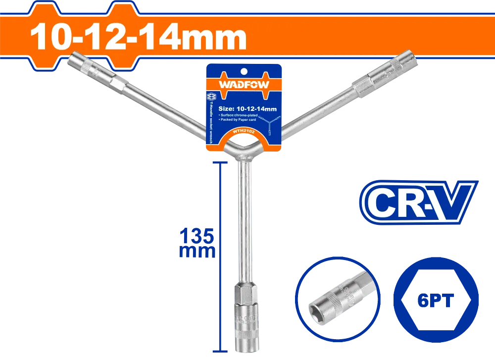 Cheie tubulara tip Y Wadfow, Cr-V, dimensiune 10x12x14mm