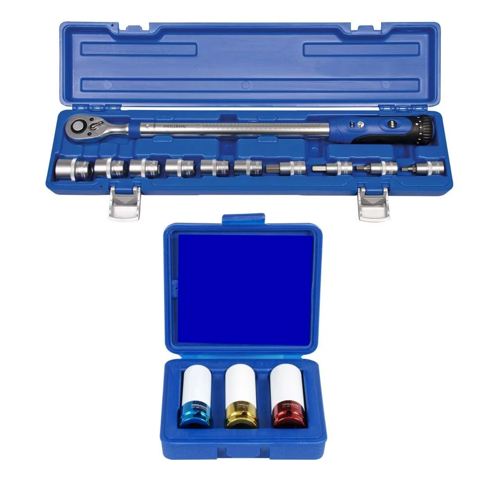 Set de schimbare roti - cheie dinamometrica TORQUE PROFI PROJAHN 40-200 Nm 1/2" + chei tubulare si biti imbus